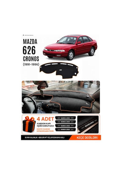 Mazda 626 Cronos 1991-1996 Uyumlu Torpido Örtüsü, Torpido Kılıfı - Siyah-kahverengi - Ma009