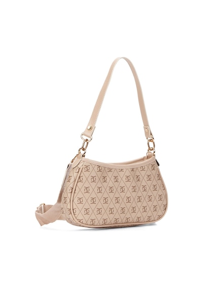 Newish Polo Kadın Farme Monogram Baget El Ve Omuz Çantası New111 Bej