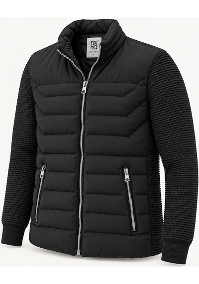 Tiger Force Slim Fit Erkek Kolu Triko Mont 7818 Siyah