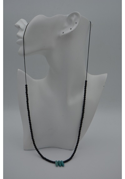 Stoneage Jewellery Amazonit Ve Oniks Taşlı Metalsiz Şifa  Kolyesi Gümüş