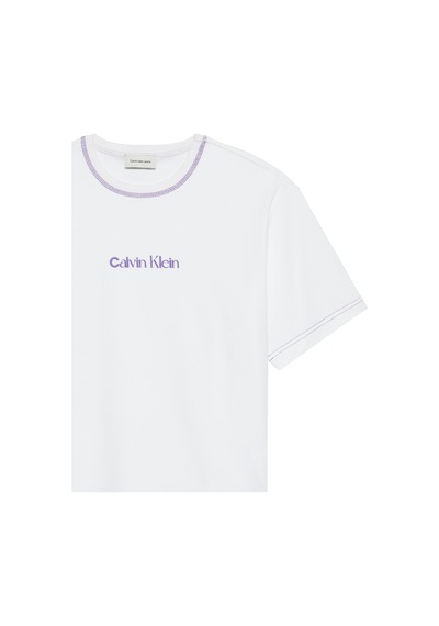 Calvin Klein Ss Fıtted Interlock Ck Coverstıt Beyaz Kadın T-shirt