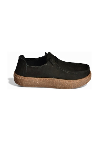 Fox Shoes V944092701 Siyah Hakiki Deri Nubuk Günlük Ayakkabı Siyah