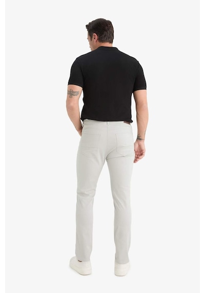 Defacto Slim Fit Dar Kesim Dar Paça Dokulu Pantolon E7959ax25augr184 Gri