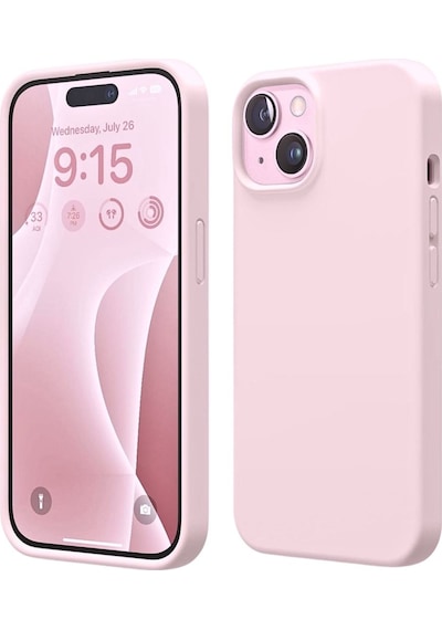 Apple Uyumlu iPhone 15  Silikon Kılıf - Pastel Renk Tonu Esnek Tam Koruma Kapak - Pudra Pembe