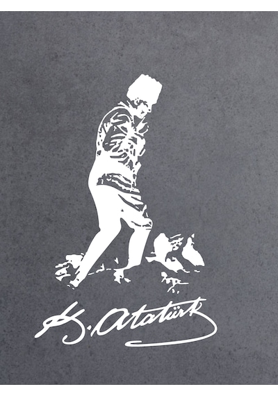 Mustafa Kemal Atatürk Kocatepe Silüet Sticker - Araba Oto Motosiklet Karavan Sticker - 00617 40x25 Cm