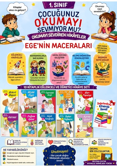 1.sınıflara Özel Birbirinden Güzel Okuma Kitapları 10'lu
