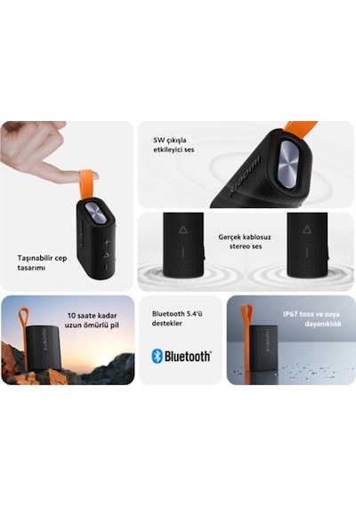 Xiaomi Siyah Sound Pocket Taşınabilir Cep Bluetooth Hoparlör