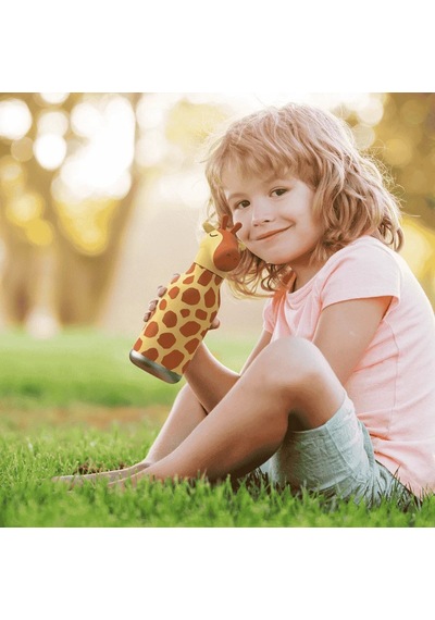 Asobu Bestie Bottle - Giraffe Yalıtımlı Paslanmaz Çelik Su Şişesi, Pipetli, 460ml Çok Renkli
