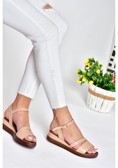 Fox Shoes P674300709 Ten Dolgu Topuklu Günlük Kadın Sandalet