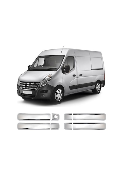 Renault Master Uyumlu 2010 Ve Üzeri Krom Kapı Kolu 4 Kapı Paslanmaz Çelik