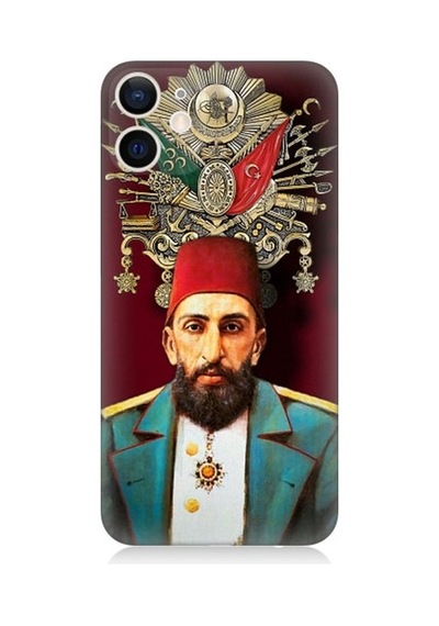 Apple Uyumlu iPhone 12 Mini Osmanlı 2. Abdülhamid Han Desenli Silikon Kılıf