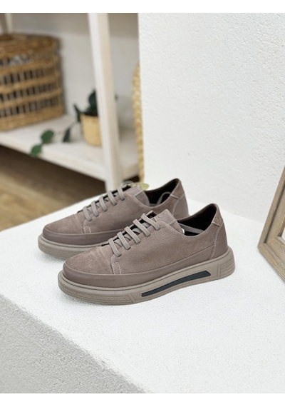 D24ka-3250 Lastik Bağcıklı Hakiki Deri Sneaker Spor Ayakkabı 001