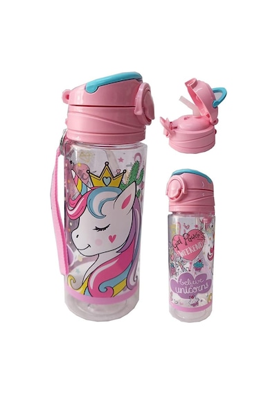 Kız Çocuk Unicorn Matara 500 ML 1 Adet Lisanslı Suluk Okul Matarası Öğrenci Suluğu