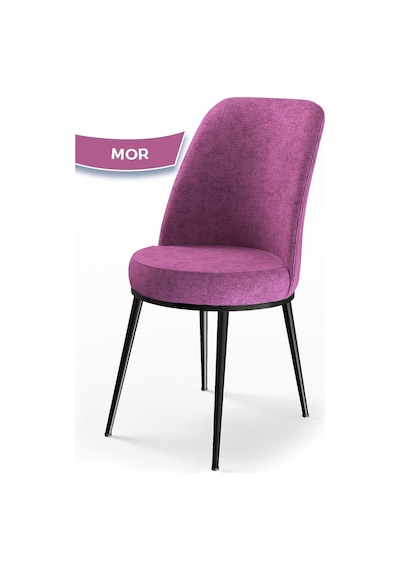Canisa Concept Dexa Serisi Mor Renk Sandalye Mutfak Sandalyesi, Yemek Sandalyesi Ayaklar Siyah Mor