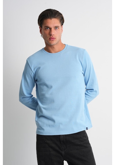 Alexander Gardi Alexandergardı Uzun Kollu Bisiklet Yaka Basic Sweatshirt Mavi