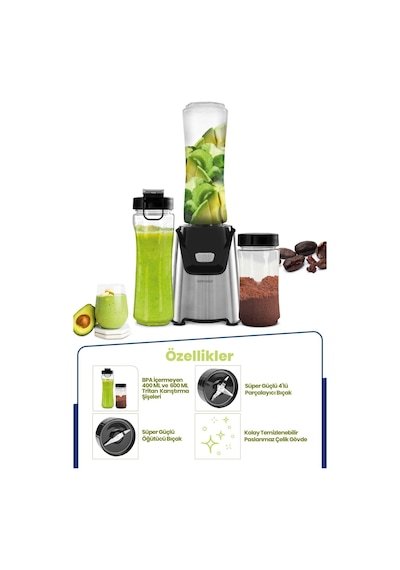Goldmaster Mixgrind 2 in 1 Kişisel Smoothie Blender ve Kahve Baharat Öğütücü