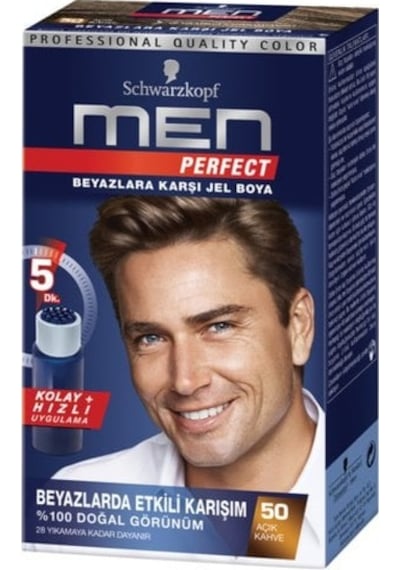 Schwarzkopf Men Perfect Pratik Erkek Saç Boyası 3'lü 50 Açık Kahve