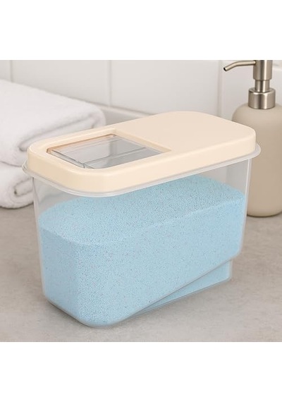 10 Lt Etiketli Kayar Kapaklı Deterjan Saklama Kabı -tablet Deterjan Saklama Kutusu