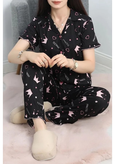 Seka Store Seka Pegasus Fırfırlı Düğmeli Pijama Takımı Yıldızsiyah - 671.1287. Çok Renkli Seka Store Seka Pegasus Fırfırlı Düğmeli Pijama Takımı Yıldızsiyah - 671.1287. Çok Renkli