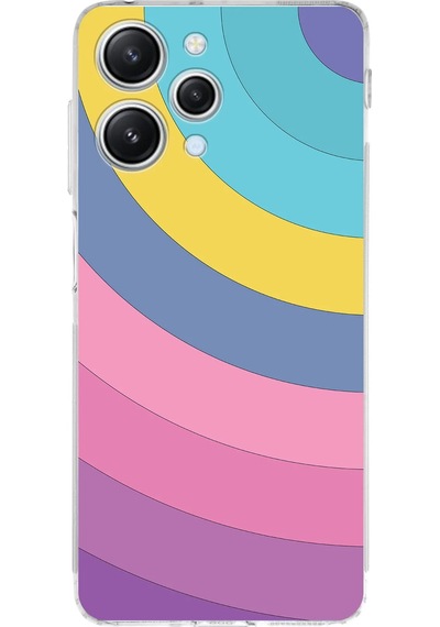 Xiaomi Redmi 12 4g Uyumlu Kamera Korumalı Renk Cümbüşü B Tasarımlı Şeffaf Silikon Kılıf