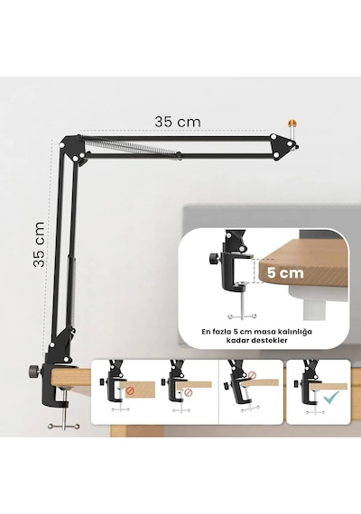 Fifine Cs1 Masa Tipi Mikrofon Standı - Mikrofon Sehpası 35 x 35 CM