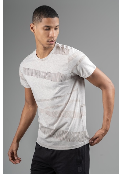Maraton Regular Erkek Bisiklet Yaka Bejmelanj- T-shirt Bejmelanj-