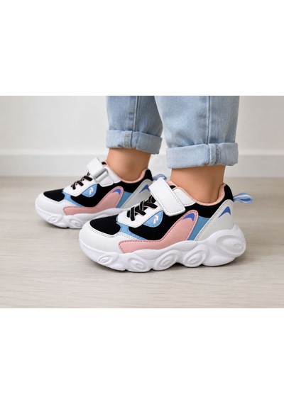 Papucumun Dünyası Kız Çocuk Kalın Taban Cırtlı Çok Renkli Sneaker