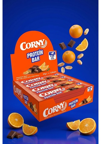 Corny Protein Bar Bitter Çikolata Portakallı 45gr X 12 Adet