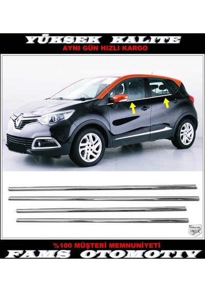 Renault Captur Krom Cam Çıtası 4 Prç. 2013-2019 P.Çelik