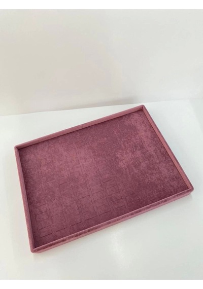 Yerli Üretim Süet Kumaş Bordo Renk 34/24cm Batırmalı Çekmece Içi Yüzük Tablası Çok Renkli