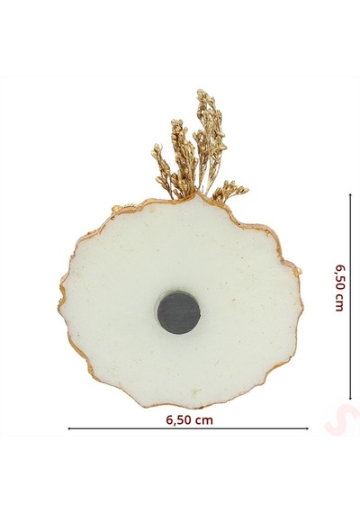 Kutulu Ve Yıldız Pleksili 6,5cm Epoksi Magnet, Altın - 1 Adet Altın