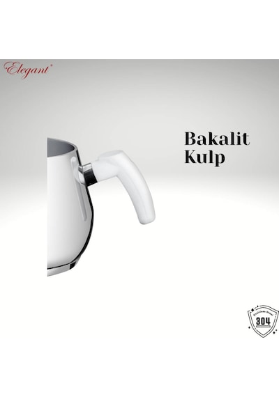 Topaç Mini Porselen Demlikli Bakalit Kulplu Çaydanlık Takımı - Beyaz Beyaz