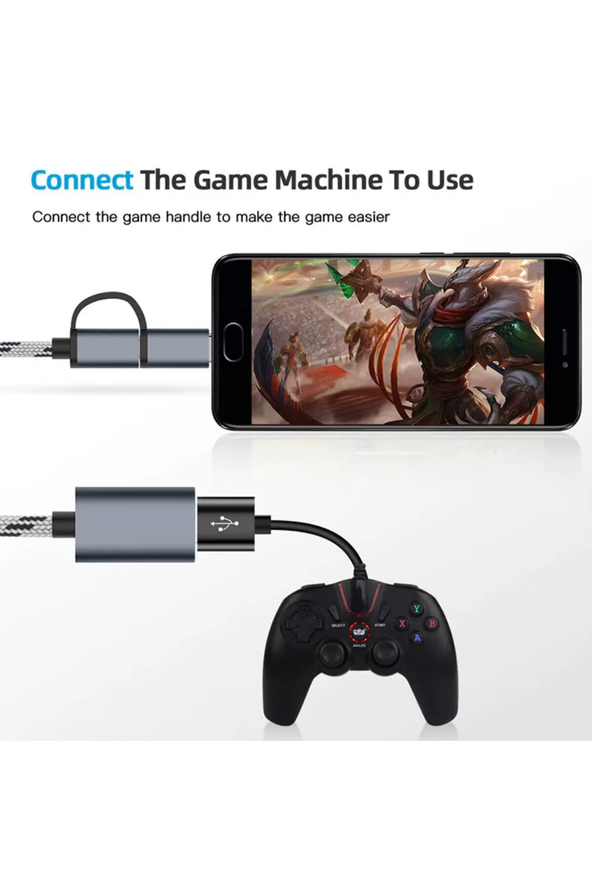 Usb 3.0 Otg To Type C Micro Usb Data Şarj Çevirici Dönüştürücü Adaptör Android Ve Macbook Uyumlu Hasır Kablo