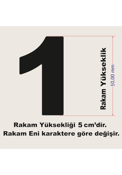 Stencil Rakam Boyama Şablonu X017-sayı Rakam Yüksekliği 5 Cm