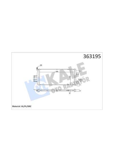 Kale 363195 Renault Scenıc Iv Grand Scenıc Iv 1.5dcı 16 Mt Ara Soğutucu Brazıng 456x198x16 Su Radyatör 214100992r
