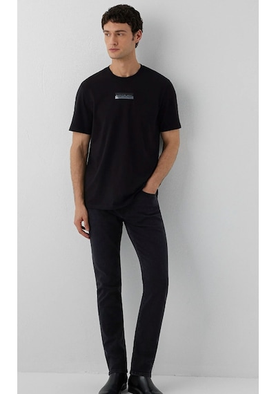Mavi M0613539-900 Mavi Black Baskılı T-shirt Erkek Tişort siyah