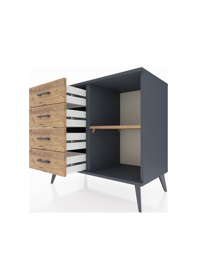 Hyperion Şifonyer Tek Raflı 4 Çekmeceli 88x44x80 Antrasit-çam Çam Hyperion Şifonyer Tek Raflı 4 Çekmeceli 88x44x80 Antrasit-çam Çam
