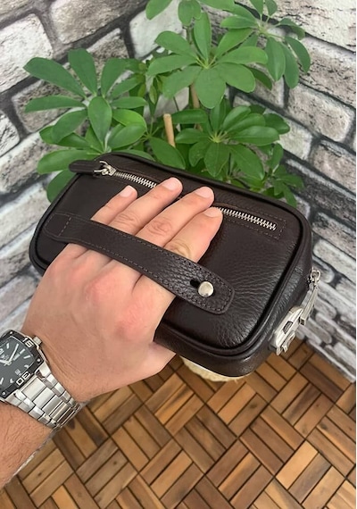 Guard Leather Guard Kahverengi Hakiki Deri Şifreli El Çantası Çok Renkli