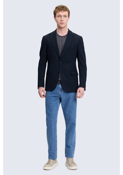 Hatemoğlu Lacivert Comfort Fit Sivri Yaka Klasik Ceket