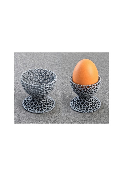Alvera 3d Collection 6'lı Dekoratif Yumurtalık Seti Modern Tasarım Yumurtalık 3d Baskı Kahvaltılık Yumurta Standı Renk Seçenekli Gri