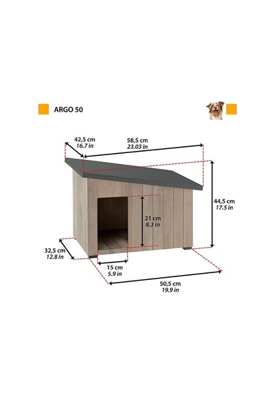 Ferplast Argo 50 Ahşap Kedi Ve Köpek Kulübesi