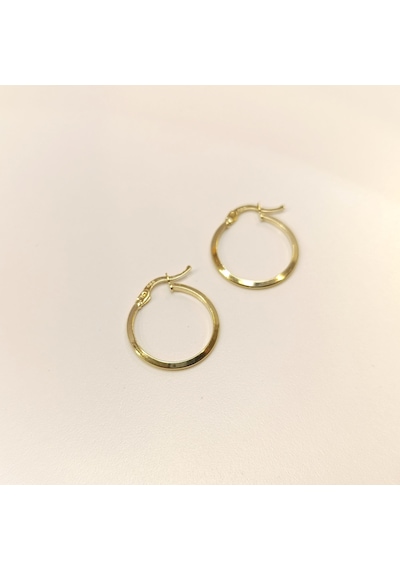 21mm Klasik Piramit Ray Halka Küpe 14 Ayar Altın Hd Videolu Sarı