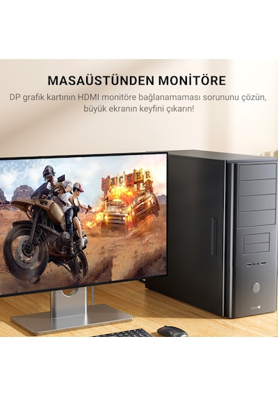 Veggieg Dp To Hdmı Kablo 8k 60hz 4k 240hz Hdr 3d 48gbps Örgülü Displayport To Hdmı Kablo 2 Metre