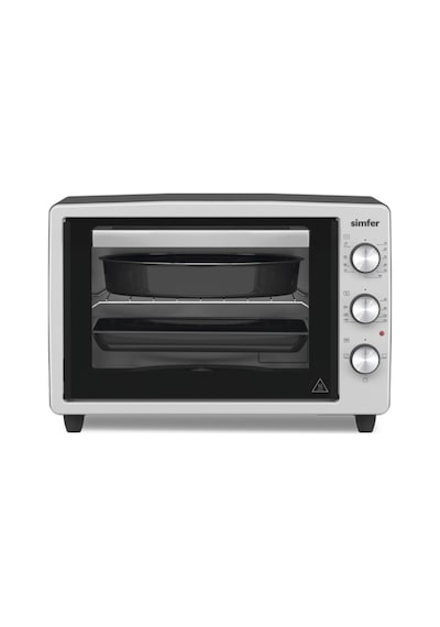 Simfer 3426 İnox Gri 34 LT Statik Mini / Midi Fırın - 4 Fonksiyon, Programlanabilir Pişirme & Isı Kontrol