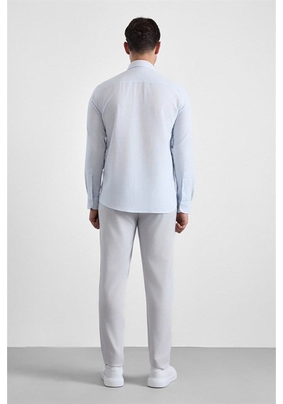 Süvari Buz Mavi Slim Düğmeli Yaka Casual Gömlek Gm1008400366-m01