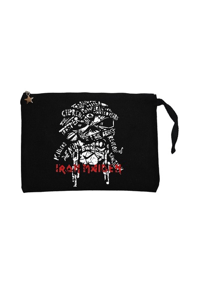 Iron Maiden Long Sleeve Siyah Clutch Astarlı Cüzdan / El Çantası Siyah