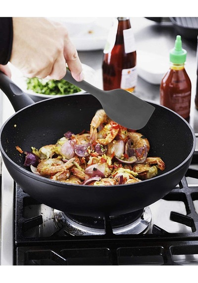 Gri Silikon Spatula Isıya Dayanıklı Yanmaz Yapışmaz Çizmez 27cm Silikon Gri Diğer