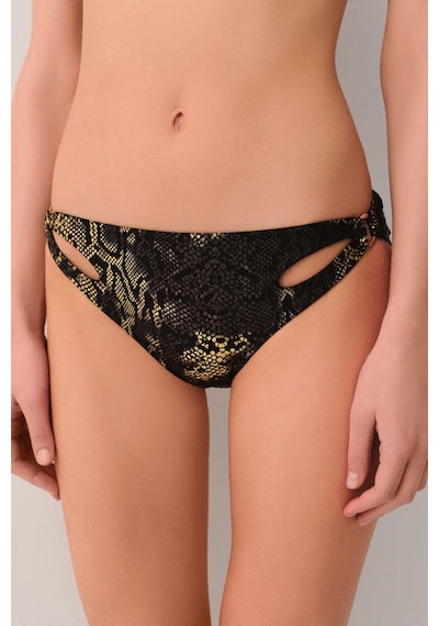 Suwen Medusa Yanı Detaylı Bikini Alt Sb2515512061206 Siyah Yılan Baskılı