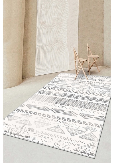West Home Makinede Yıkanabilir Kaymaz Taban Leke Tutmaz Gri İskandinav Salon Halısı Mutfak Halısı Ve Yolluk 604 Grey