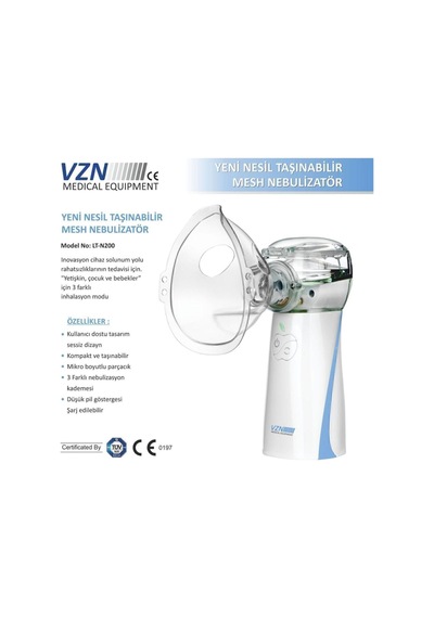 Taşınabilir Yeni Mesh Nebulizatör Şarjlı,ayarlanabilir 3 Kademeli Lt-n200